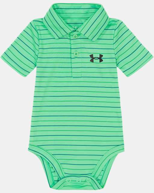 Newborn Boys' UA Polo Stripe Bodysuit